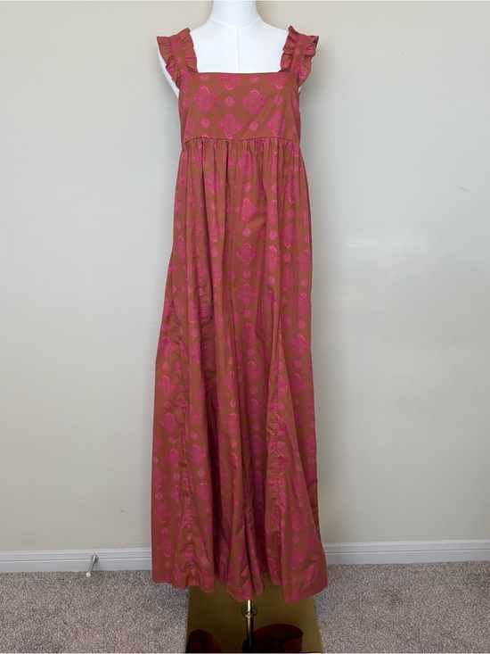 Free People Pants - Free People Katya Printed Jumpsuit Boho Wide Leg Ruffle Strap Back Bow Tie